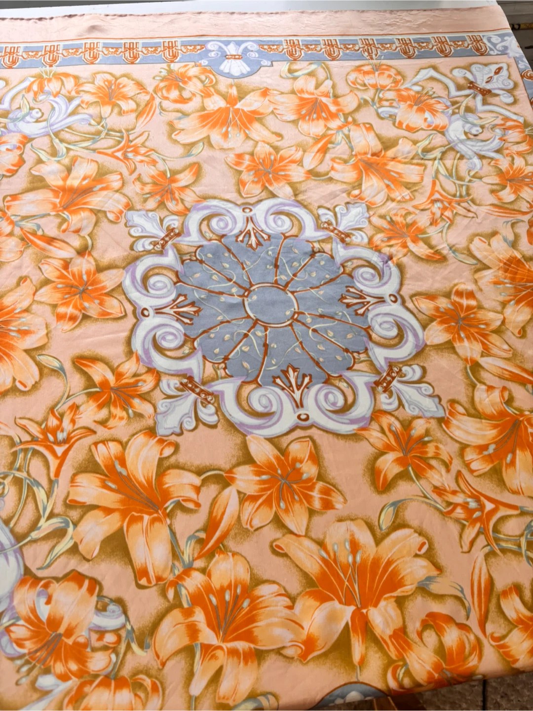 Pure Silk Handmade Floral Scarf - photo 4