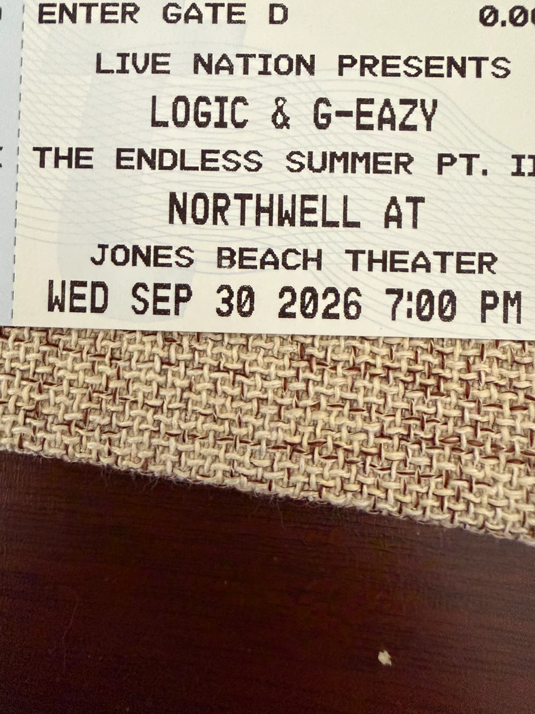 Concert Tickets - Logic and G-Eazy