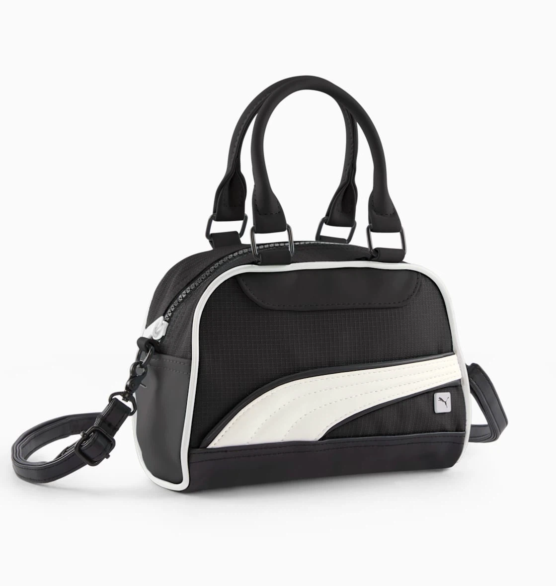 Puma Black and White Mini Grip Cross body Bag