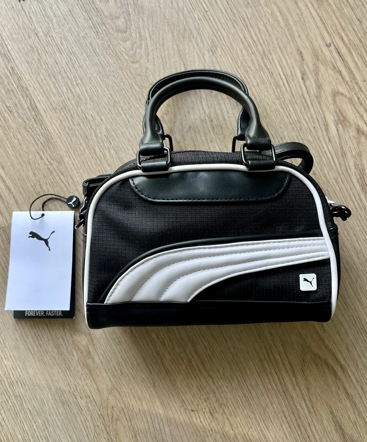 Puma Black and White Mini Grip Cross body Bag - photo 2