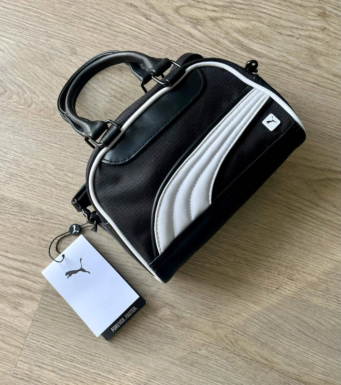 Puma Black and White Mini Grip Cross body Bag - photo 3
