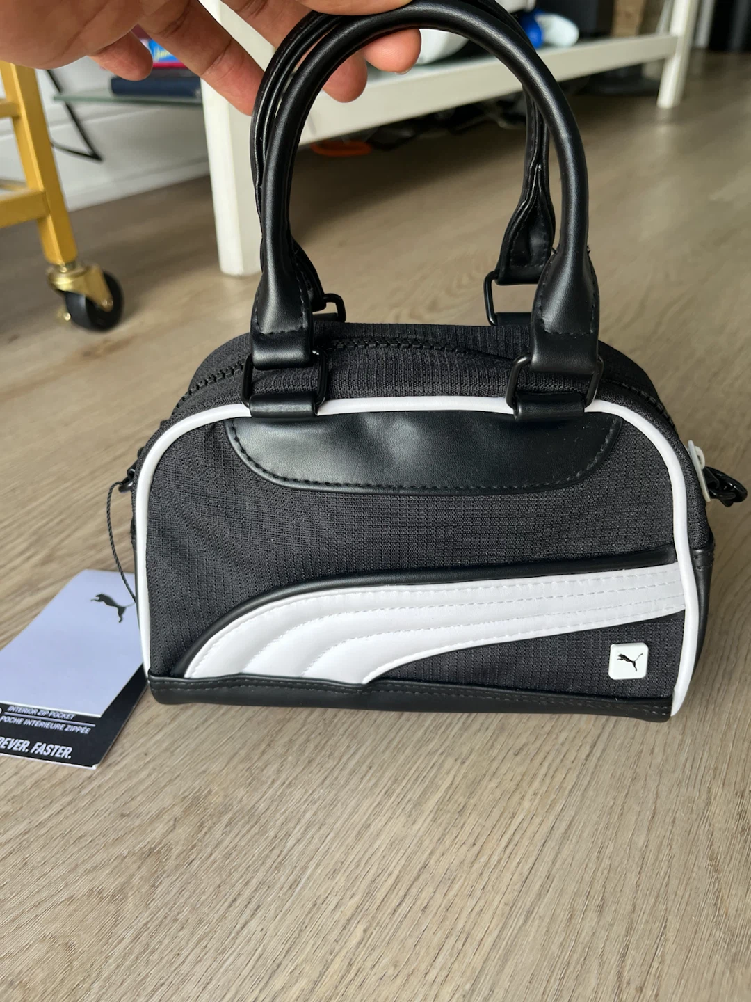 Puma Black and White Mini Grip Cross body Bag - photo 4