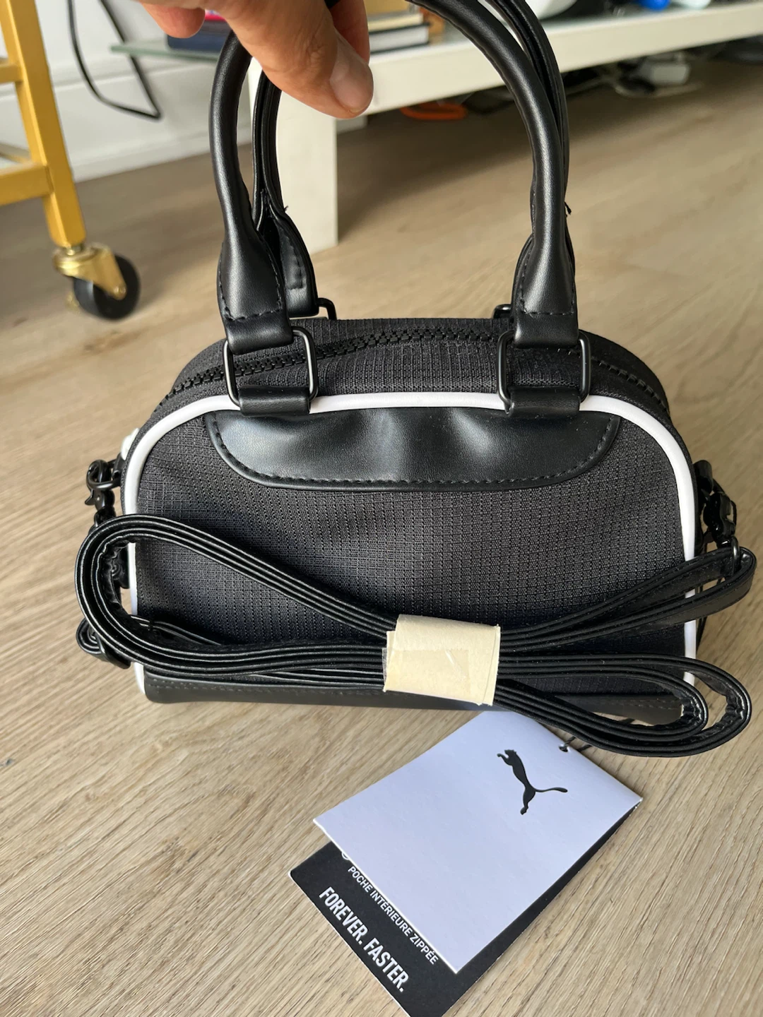 Puma Black and White Mini Grip Cross body Bag - photo 5