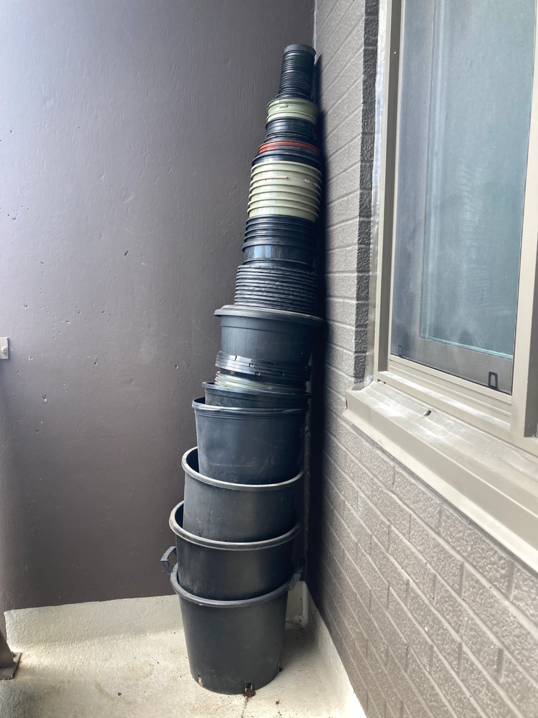 Assorted Plastic Garden Pots