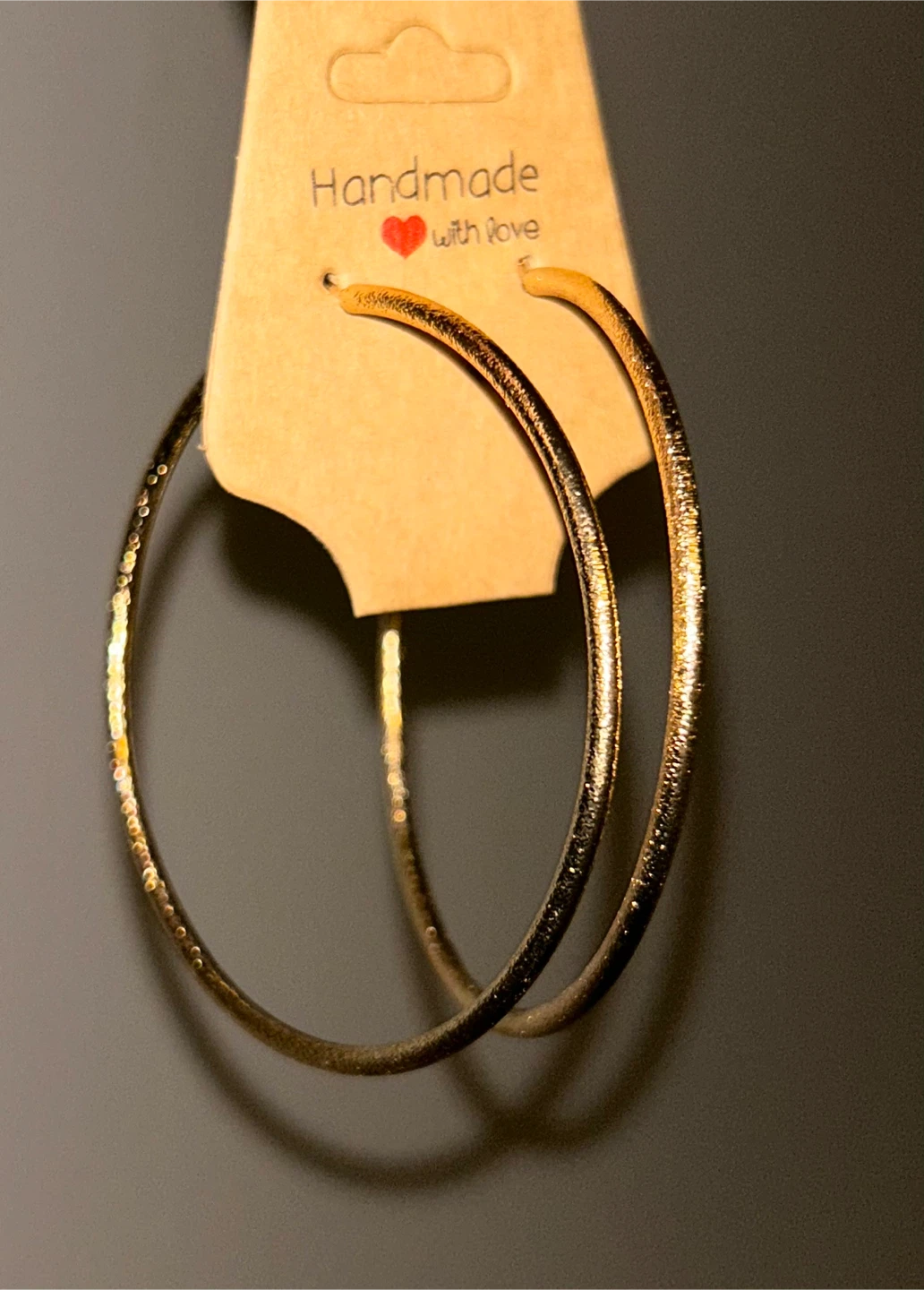 Gold Tone Textured Hoop Earrings