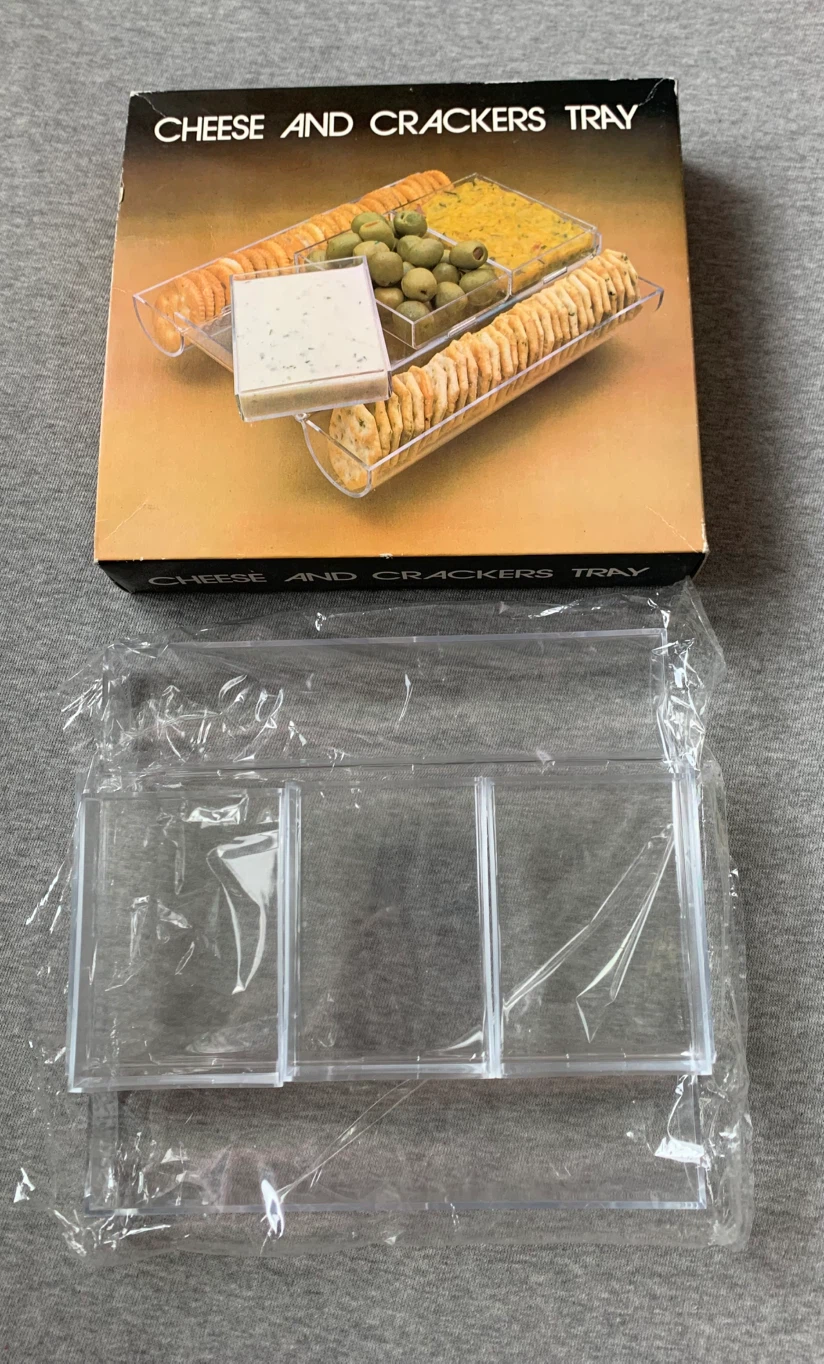 Vintage 1983 Acrylic Cheese and Crackers Tray (2 units avail) 🏈