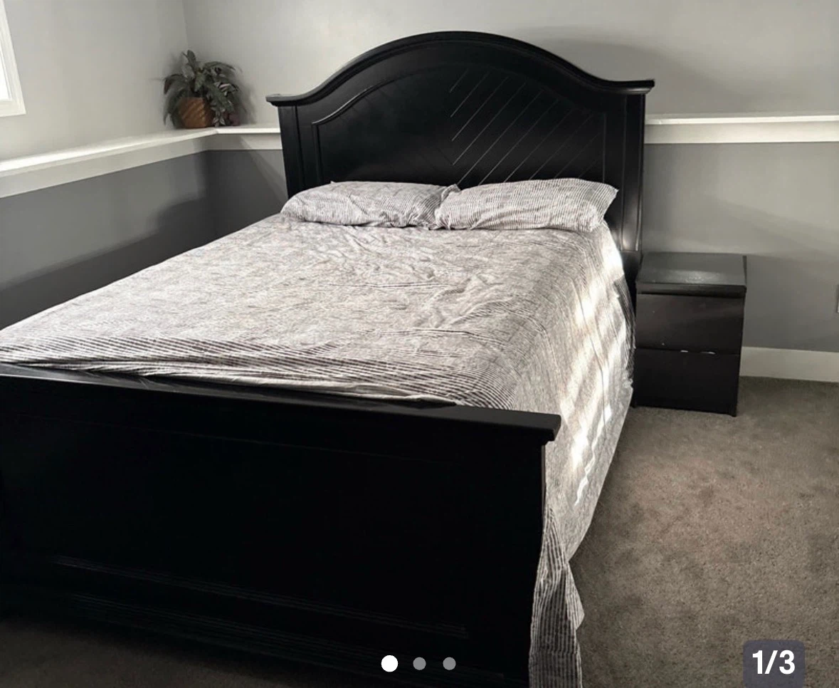 Black Wooden Queen Bed Frame