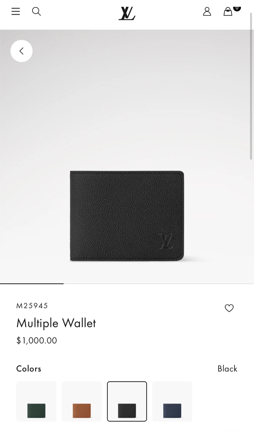 Louis Vuitton Black Leather Wallet
