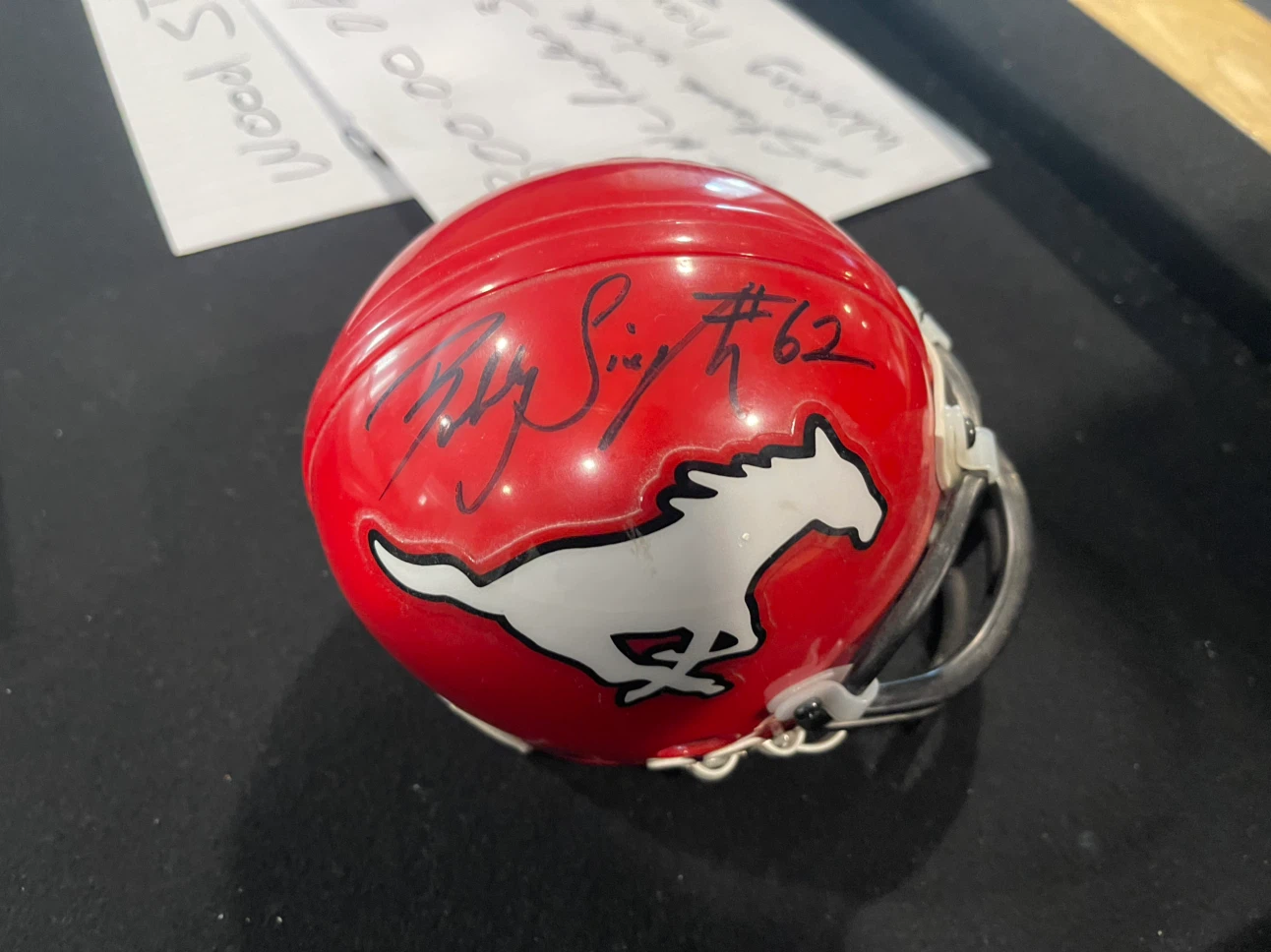 Riddell Calgary Stampeders Mini Helmet Autographed - photo 2