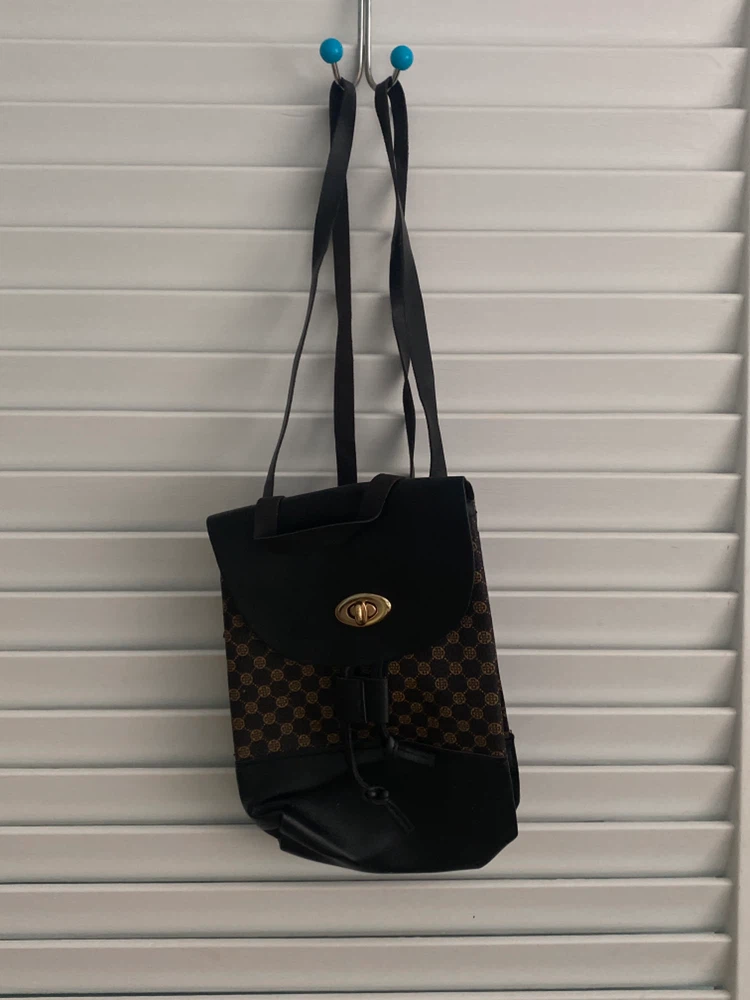 Black and Brown Patterned Mini Backpack #🏈