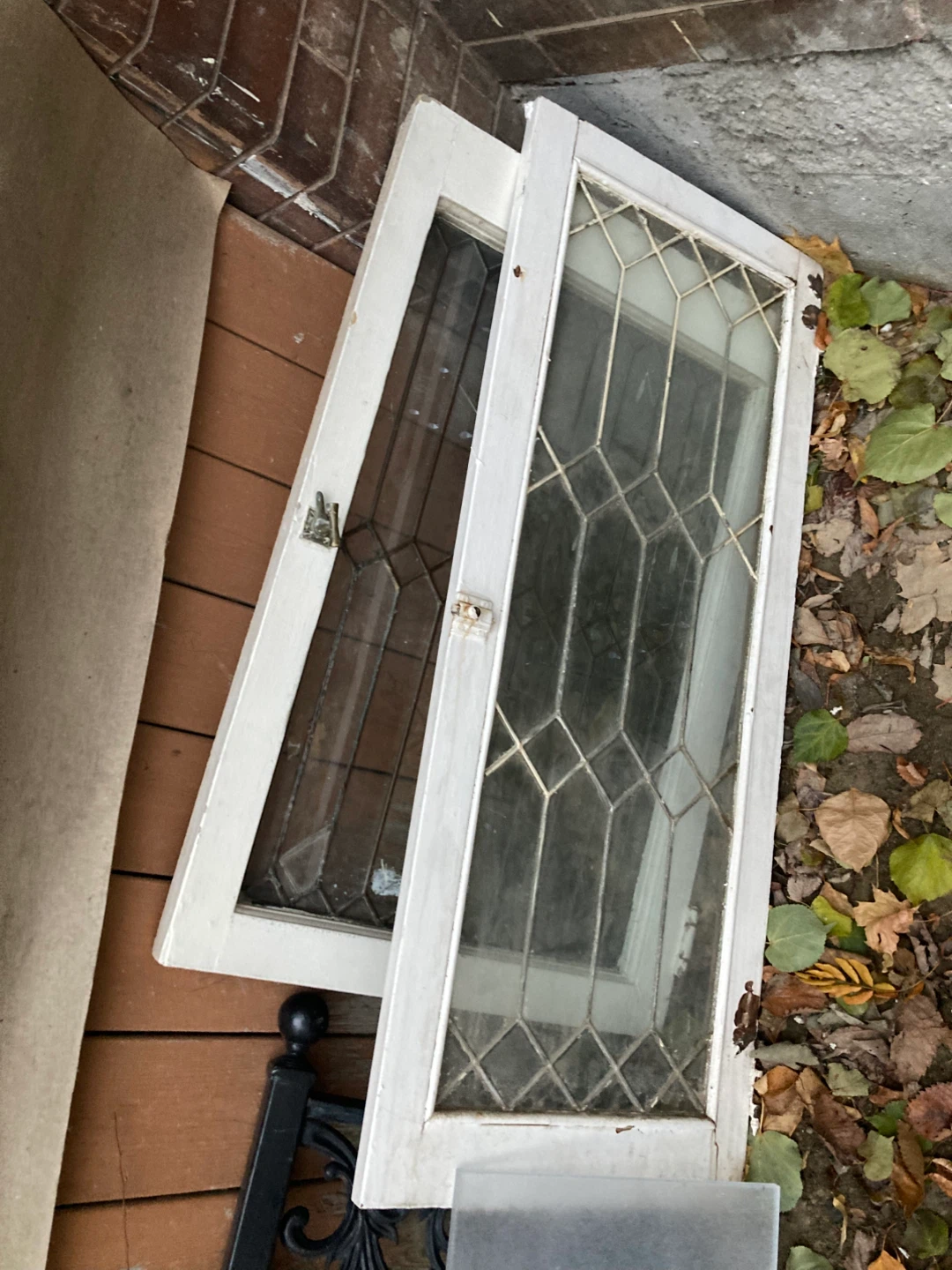 Two Vintage Leaded Glass Windows