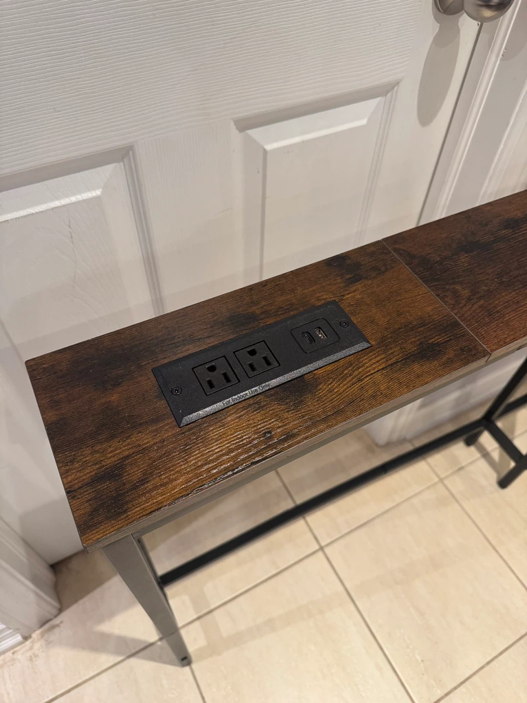 Industrial Style Console Table with Power Outlets - photo 3