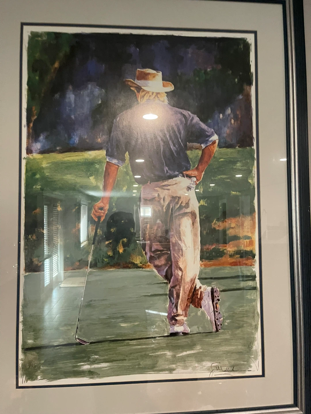 Framed Golf Painting by J. Mallock