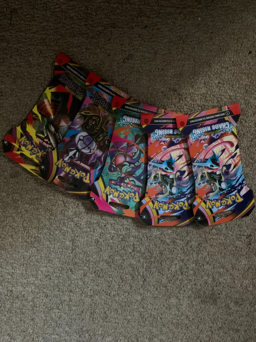 5 Pokémon TCG Chaos Rising and Pitch Black Sleeved Packs