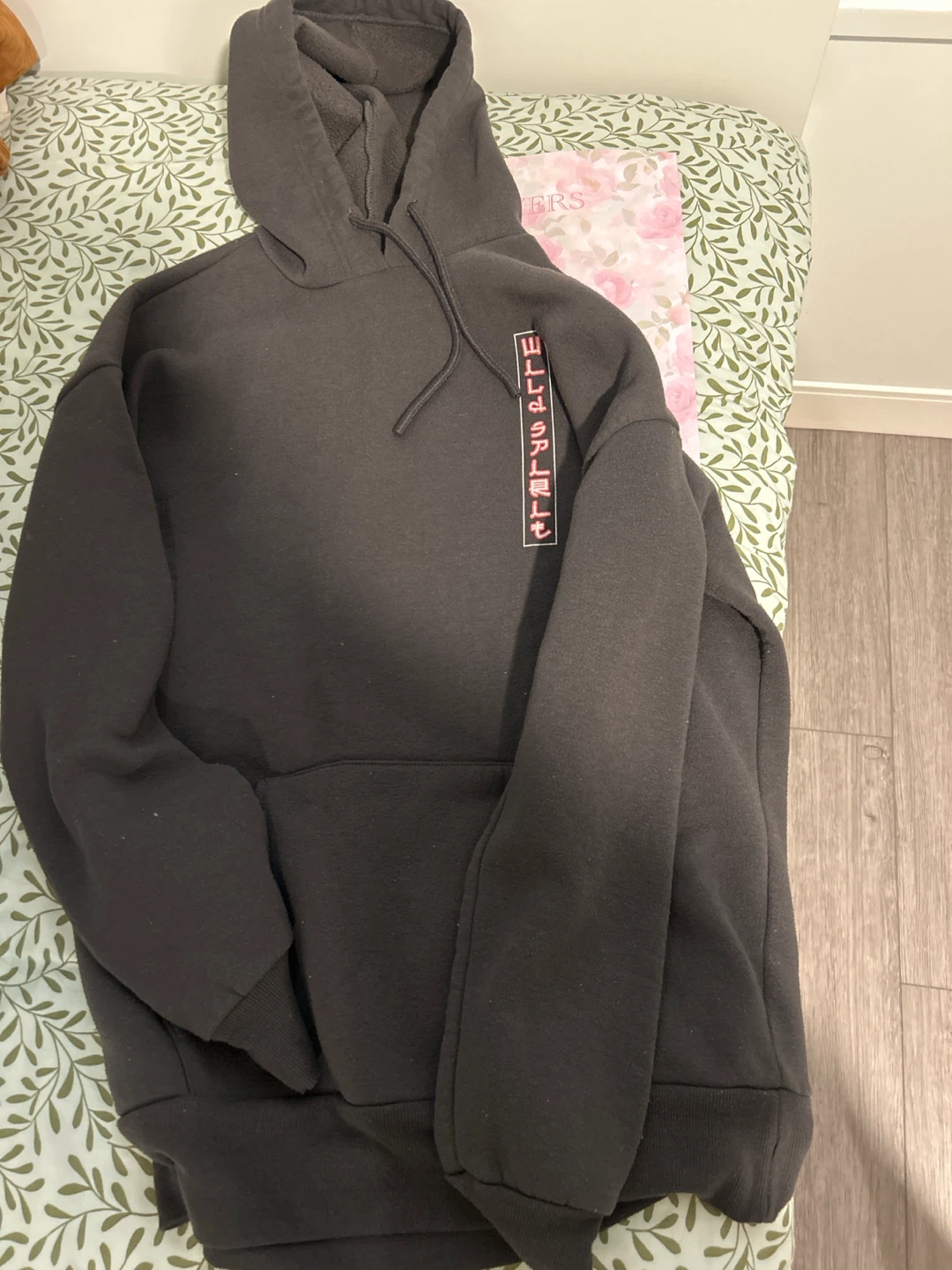 Black Graphic Hoodie with Dragon Design - photo 2