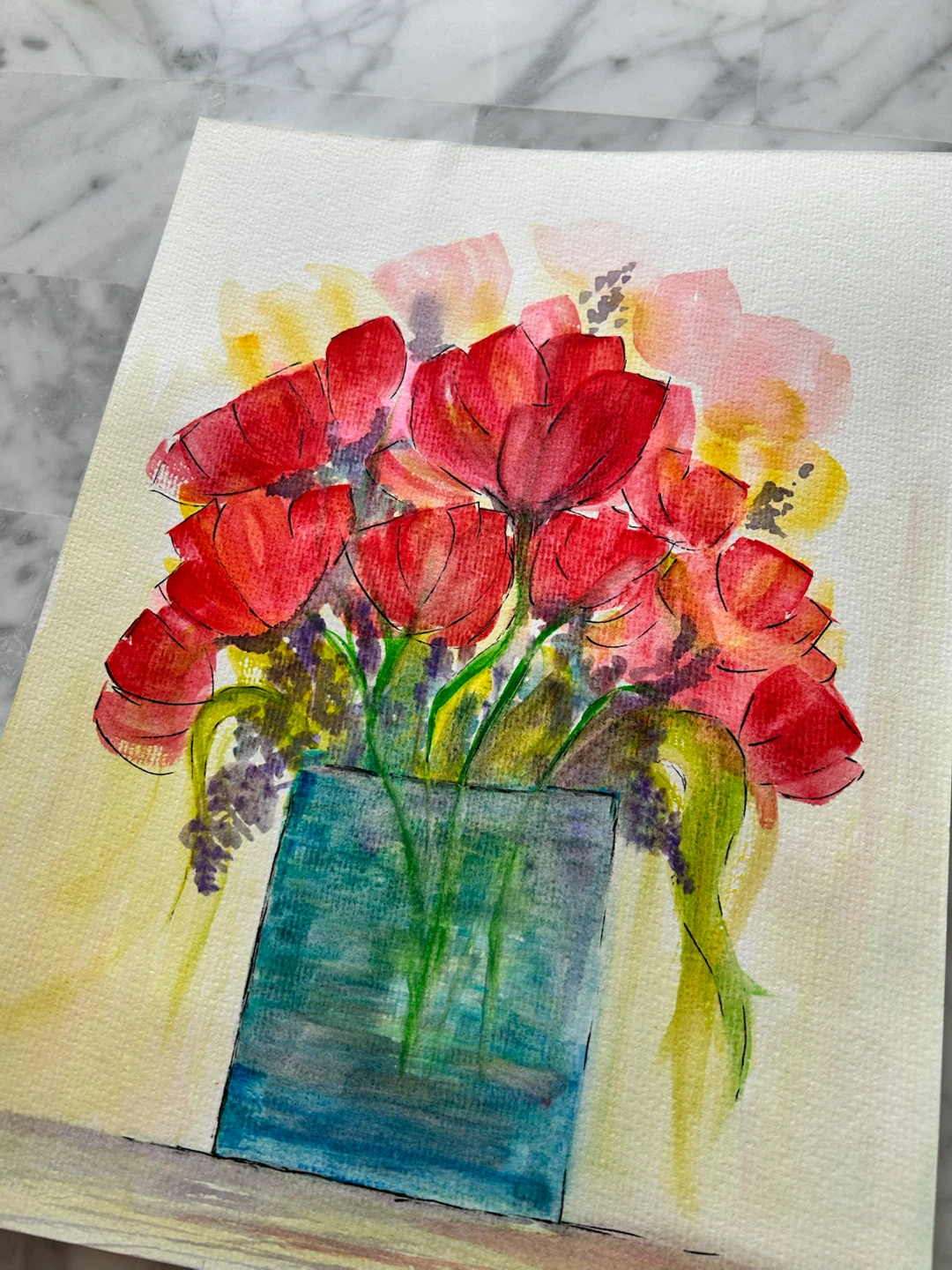 Original Floral Watercolour Painting - photo 4