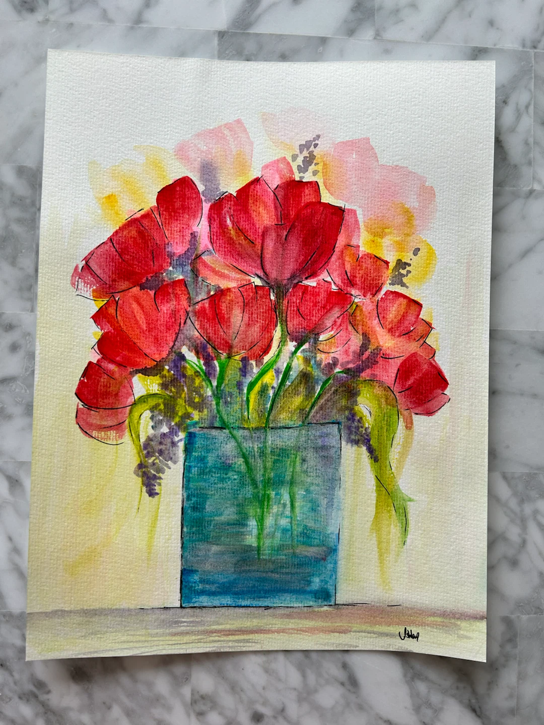 Original Floral Watercolour Painting - photo 5
