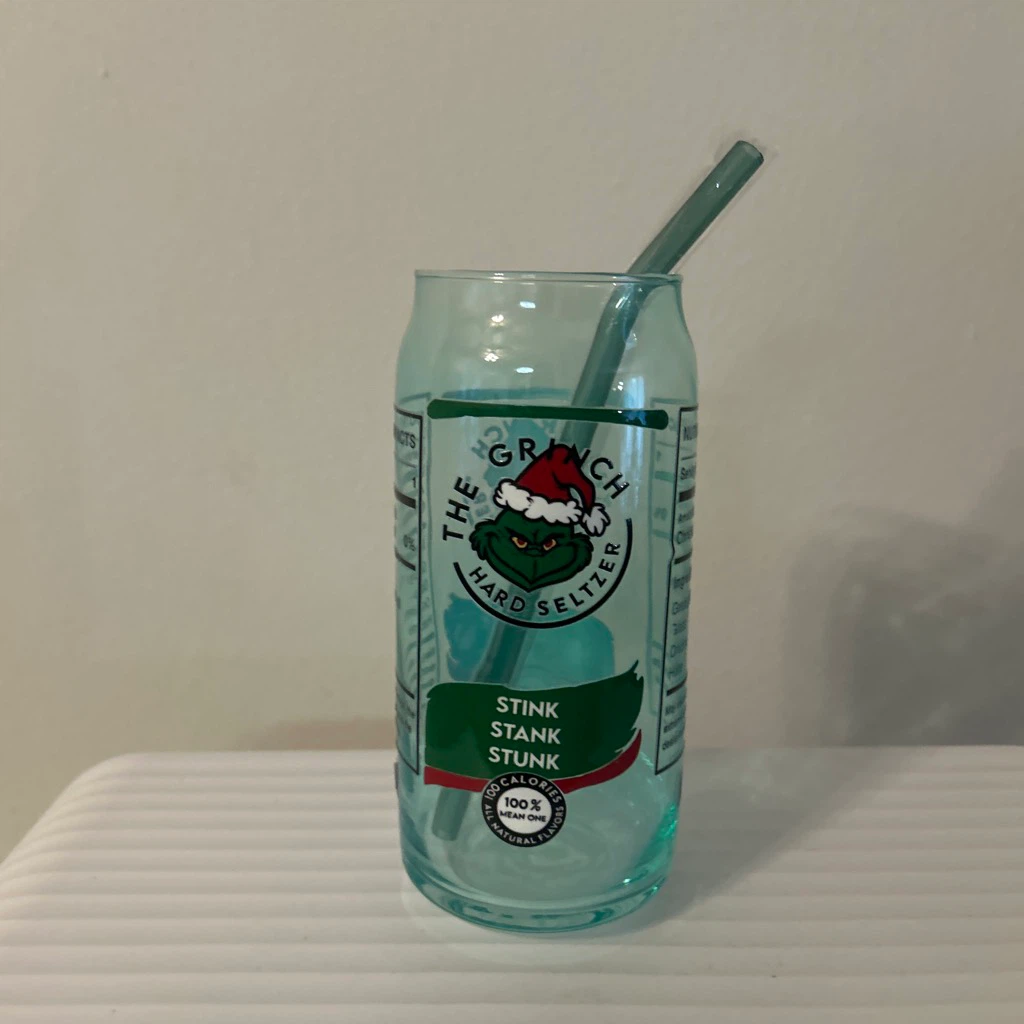 The Grinch Hard Seltzer 🏈 Themed Glass Cup
