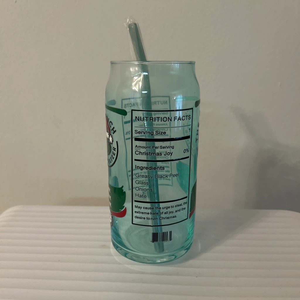 The Grinch Hard Seltzer 🏈 Themed Glass Cup - photo 2