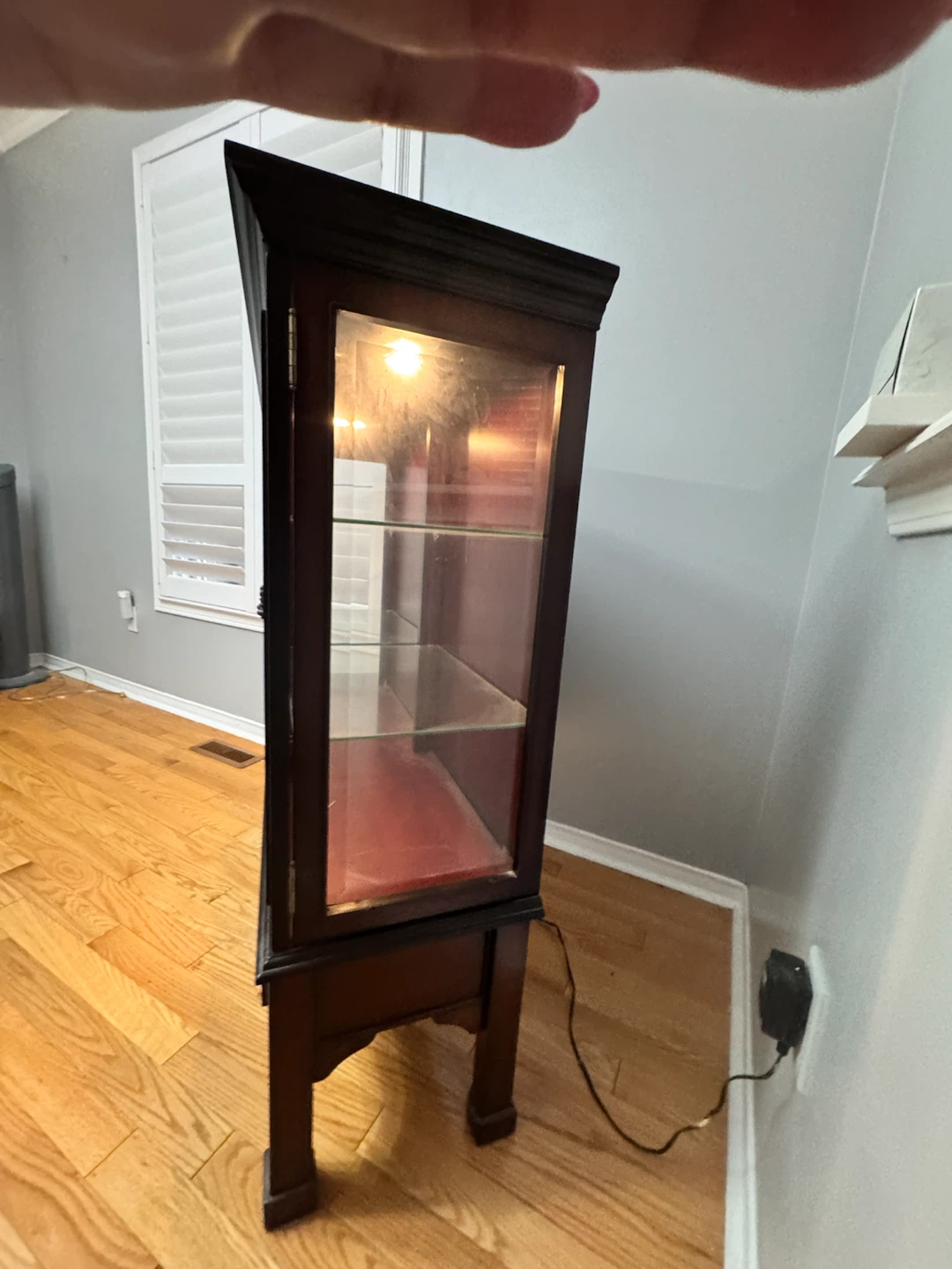 Dark Wood Curio Cabinet with Glass Shelves - photo 5