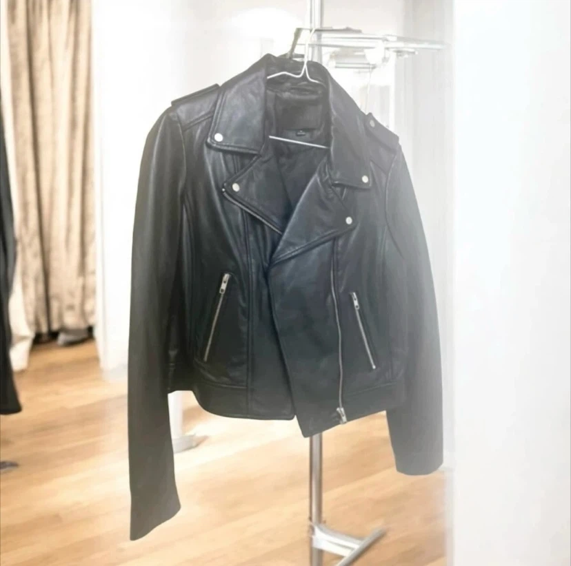 NO.AN Black Leather Biker Jacket