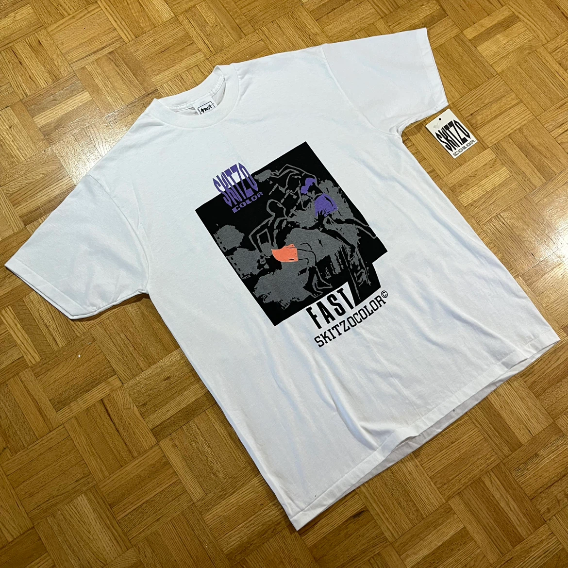 New Skitzo Color Fast Graphic T-Shirt Vintage Men’s Size L/XL - photo 3