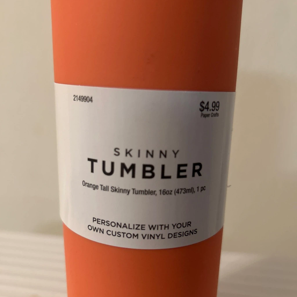 Orange Tall Skinny Tumbler 16oz 🏈