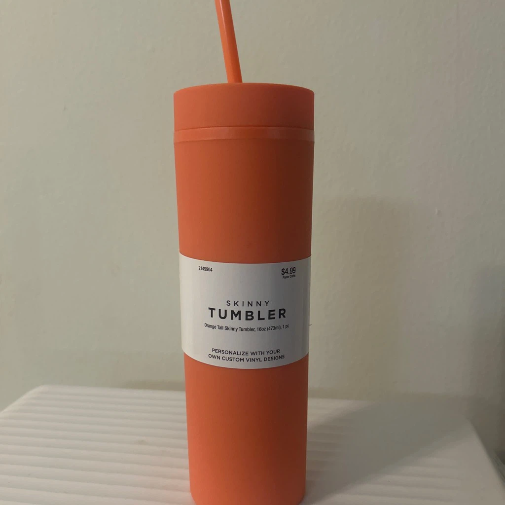 Orange Tall Skinny Tumbler 16oz 🏈 - photo 3