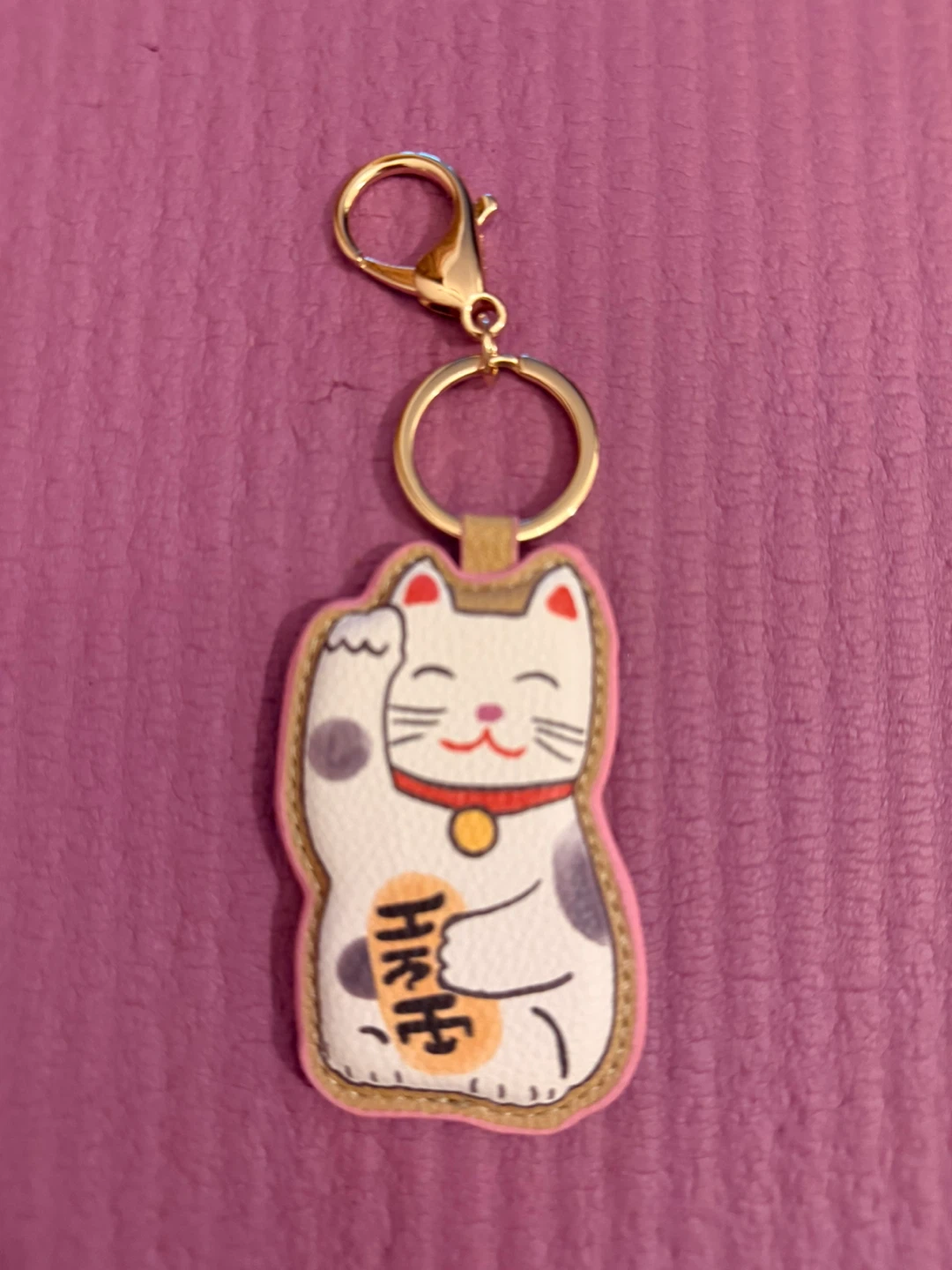 🏈Lucky Cat Maneki Neko Leather Keychain