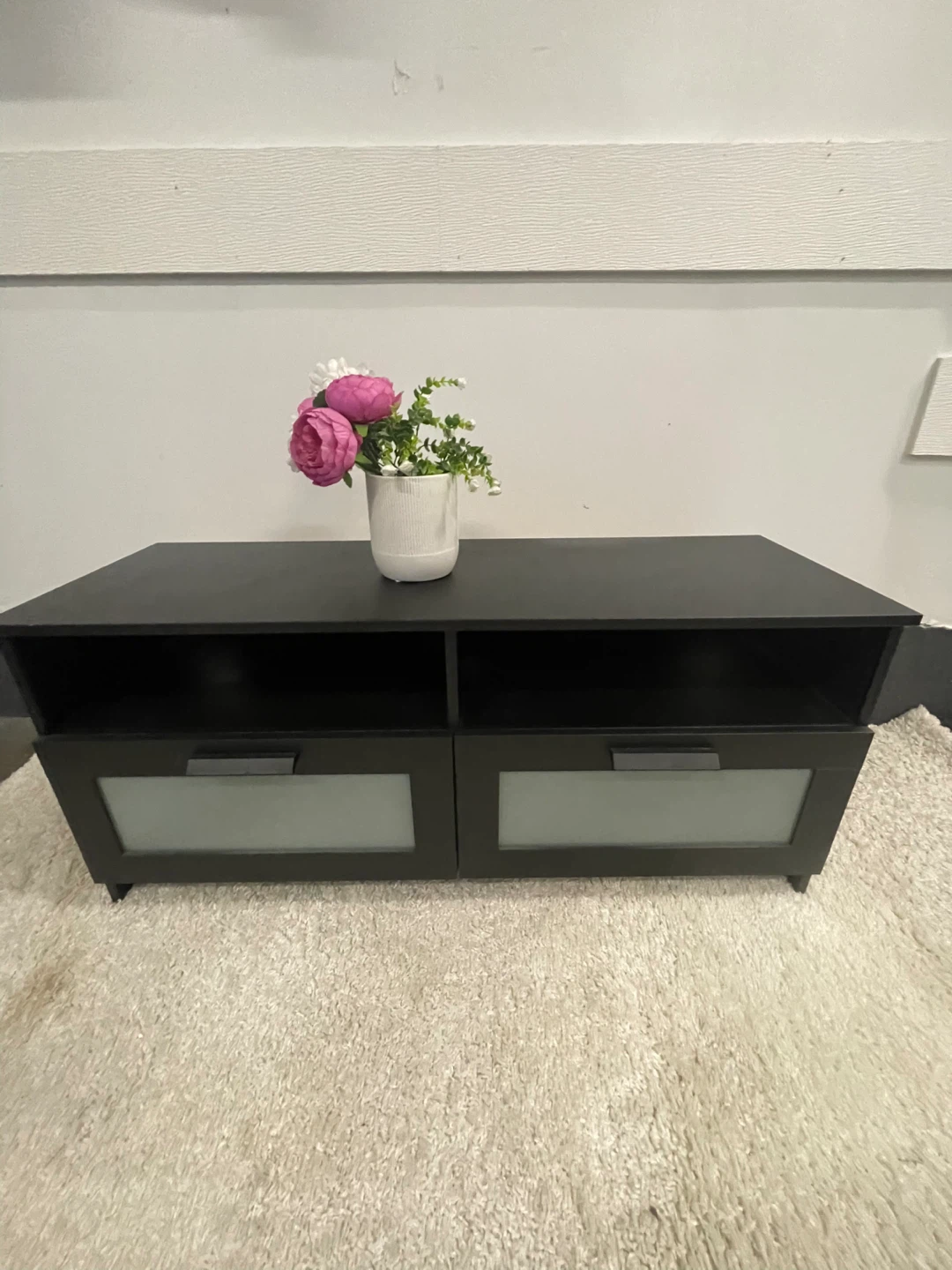 Black TV Stand with Two Drawers - photo 2