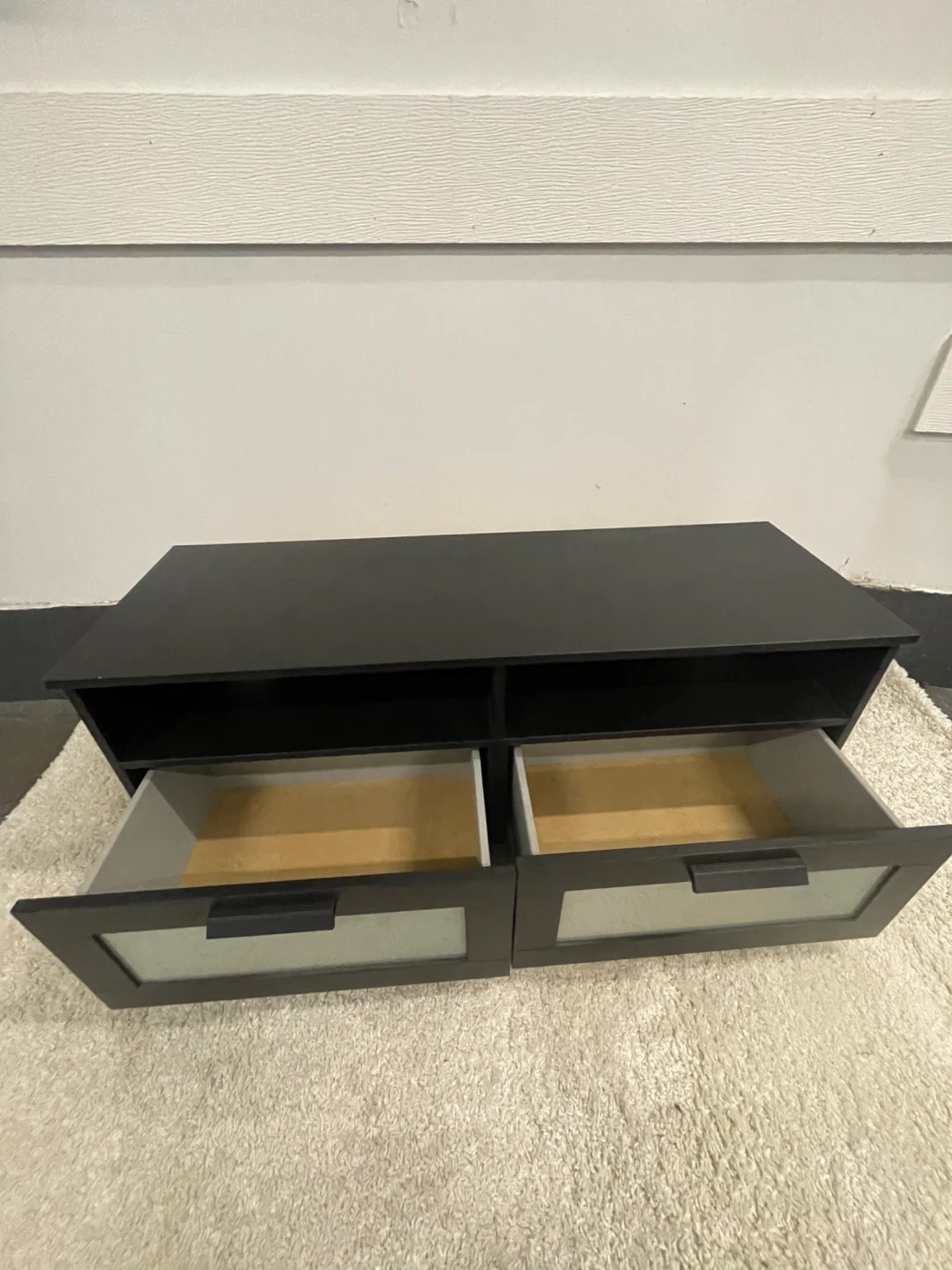 Black TV Stand with Two Drawers - photo 3