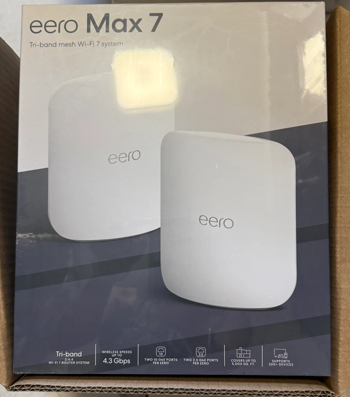 eero Max 7 Tri-Band Mesh Wi-Fi 7 System-2pk