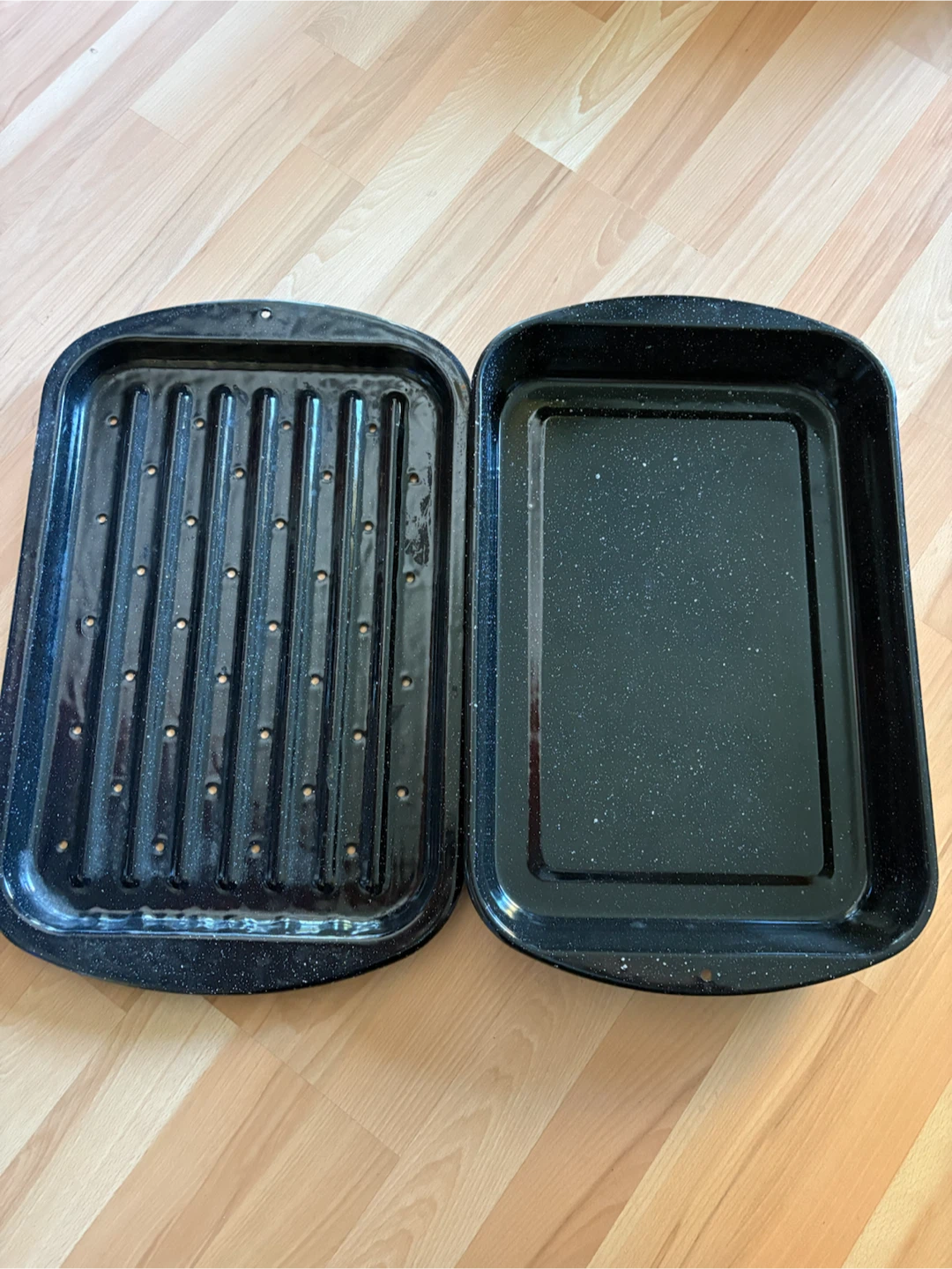 Broiler/ Roaster Pan Nonstick Porcelain Coated 19” x 12” 🏈 - photo 3