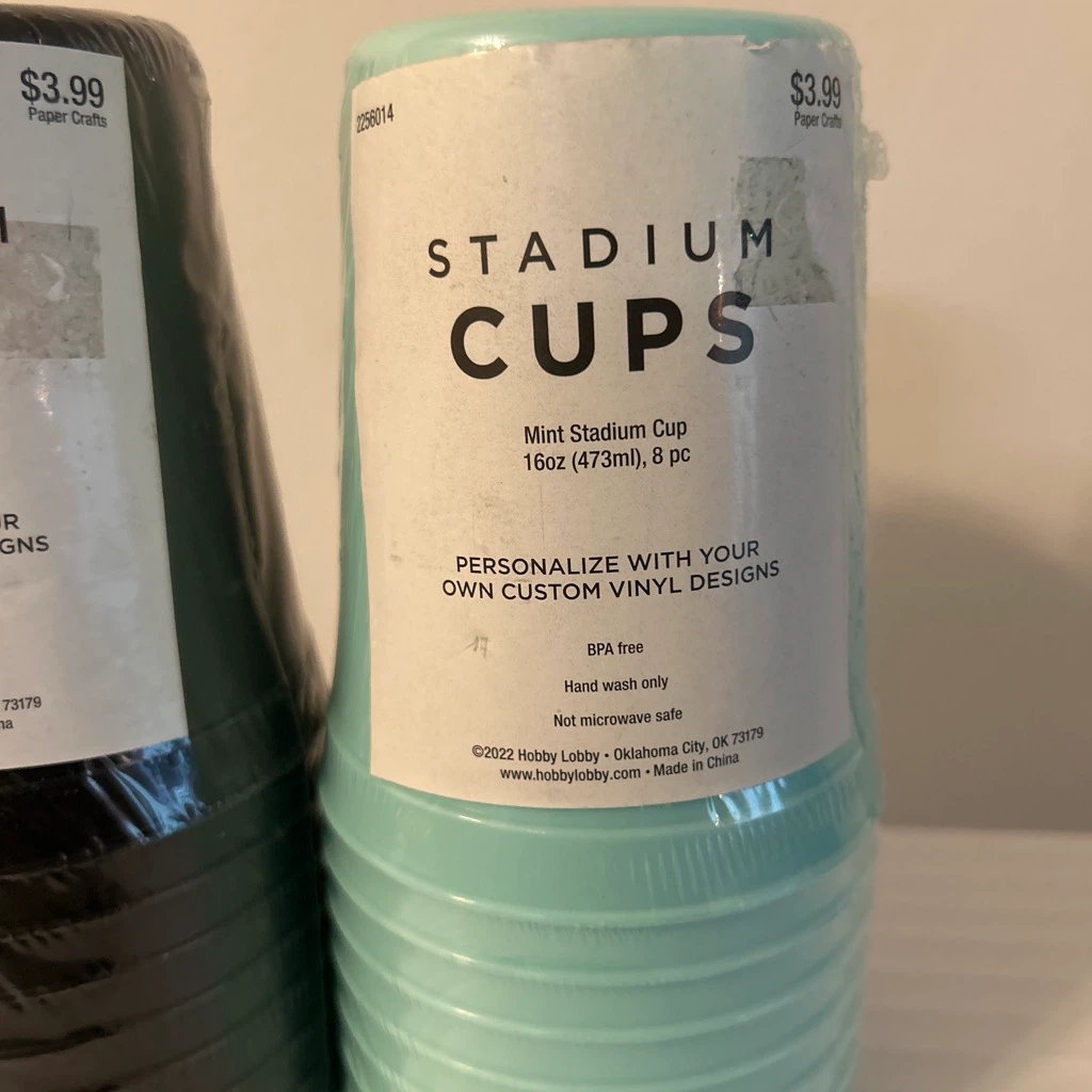 Hobby Lobby Stadium Cups 🏈 16oz, Black and Mint, 16 count total - photo 2