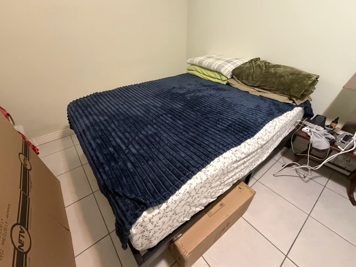 Full size mattress and metal bed frame