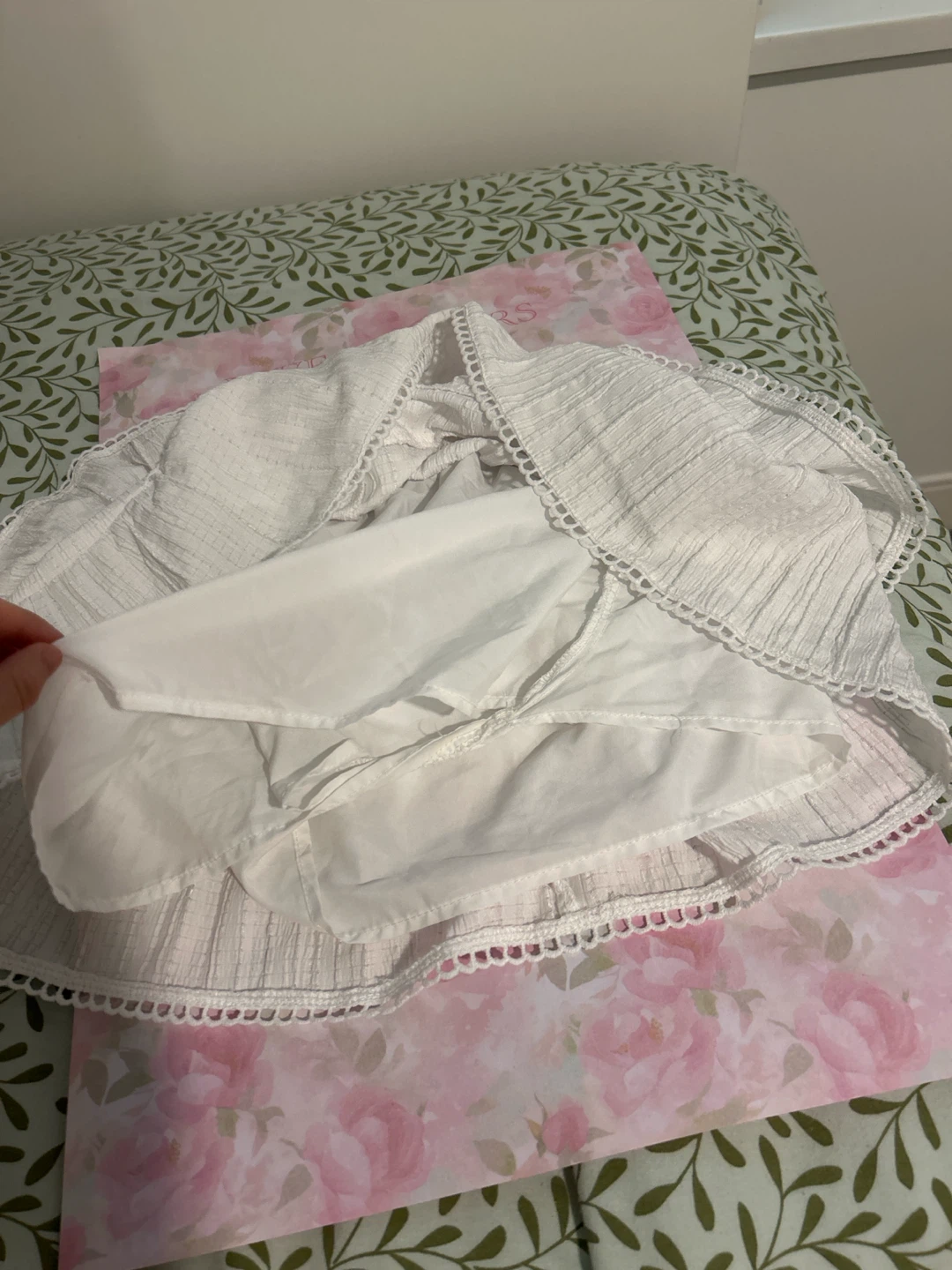 S White tiered ruffle skirt with thin shorts underneath - photo 2