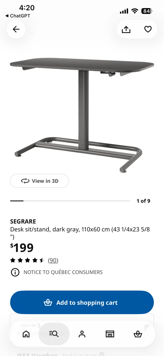 IKEA SEGRARE Sit/Stand Desk - photo 4