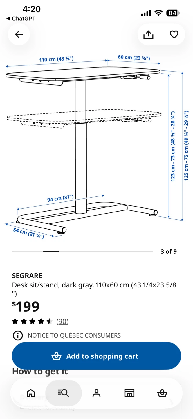IKEA SEGRARE Sit/Stand Desk - photo 5