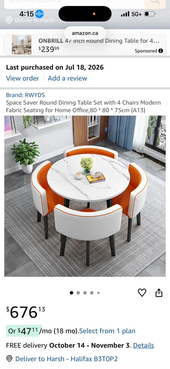 RWYDS Space Saver Round Dining Table Set