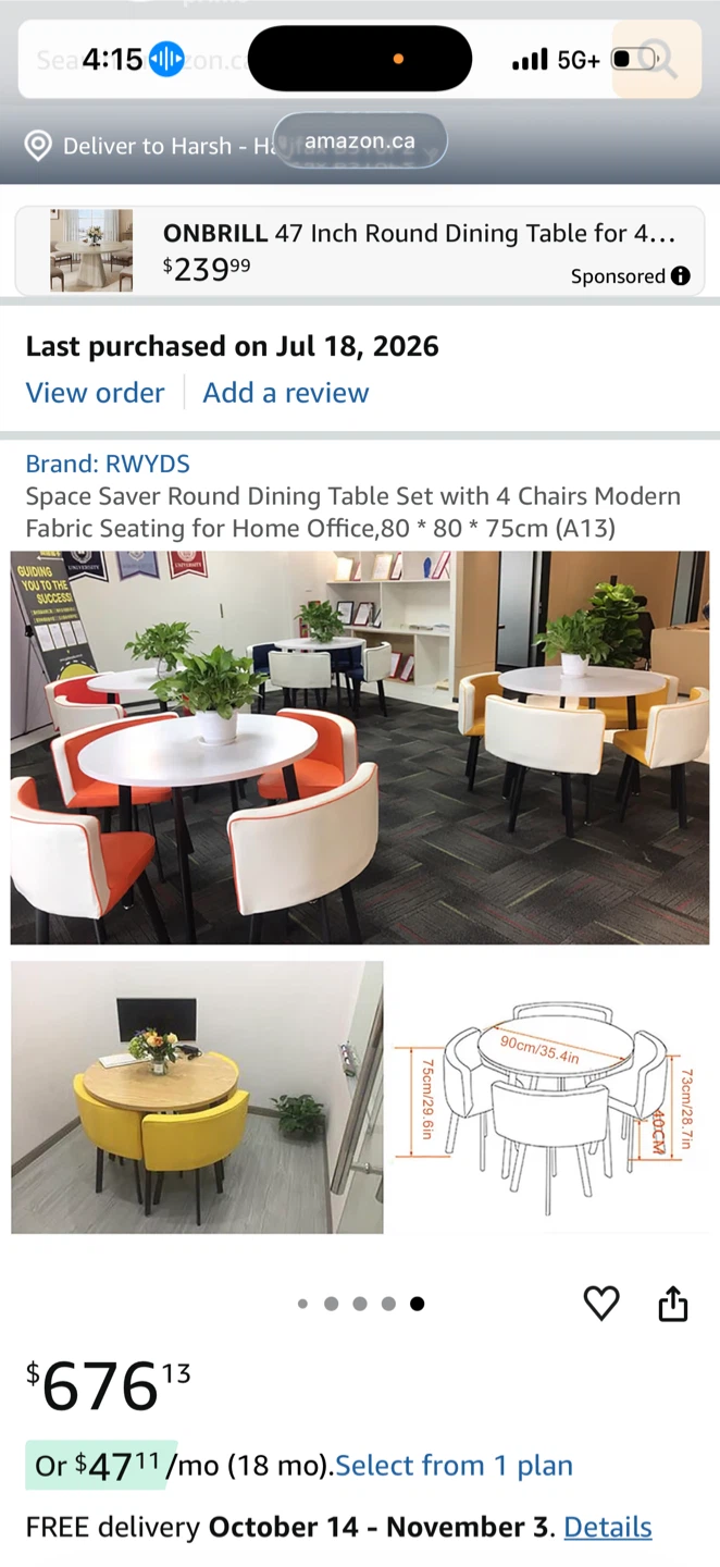 RWYDS Space Saver Round Dining Table Set - photo 3