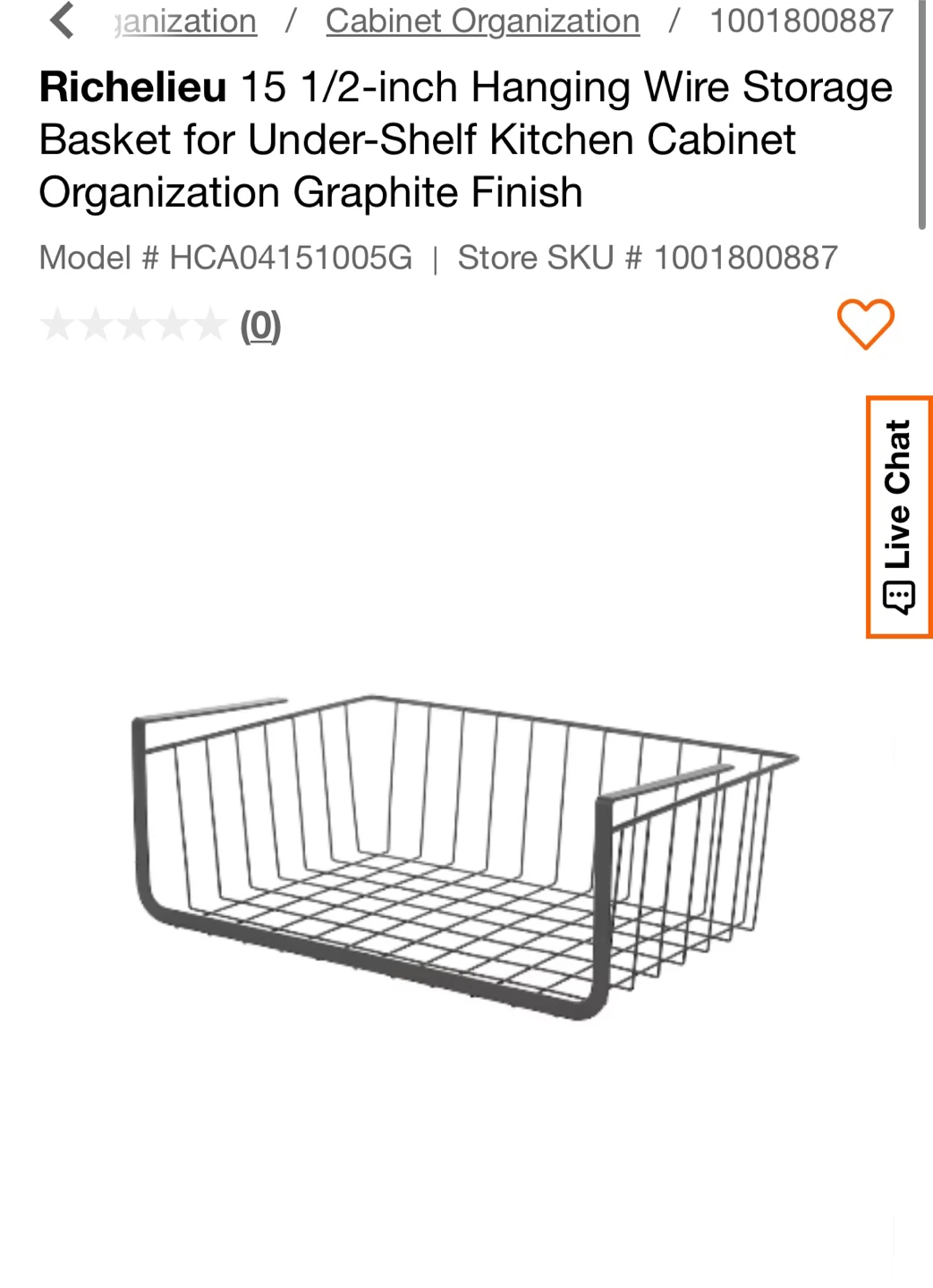 Richelieu Hanging Wire Storage Basket - photo 2