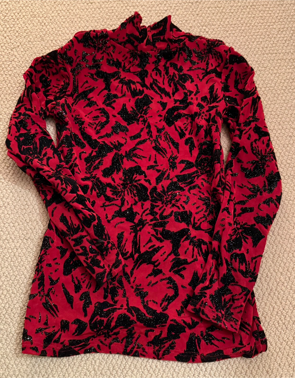 French mock neck long sleeve top