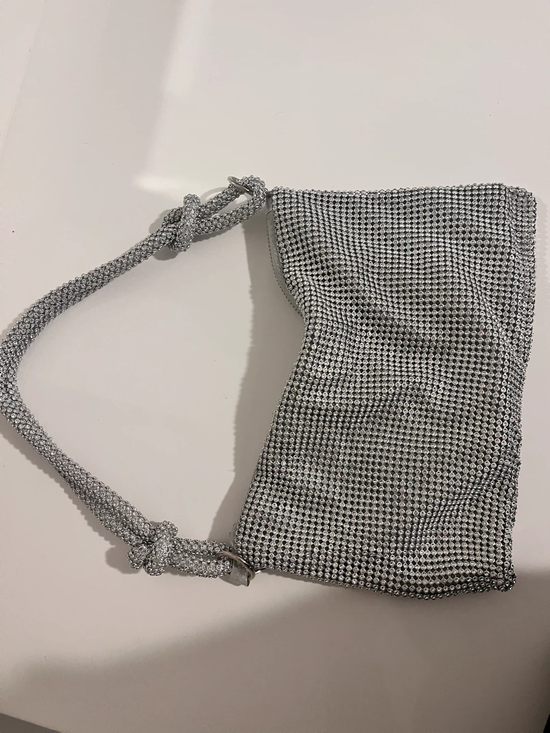 Silver Rhinestone Sparkly Handbag