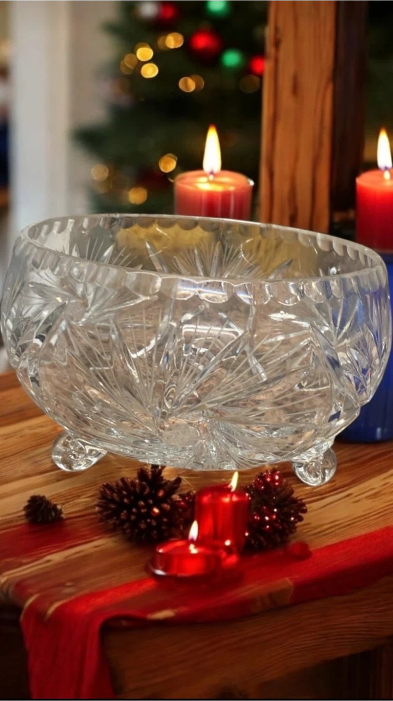 Vintage Crystal Footed Bowl