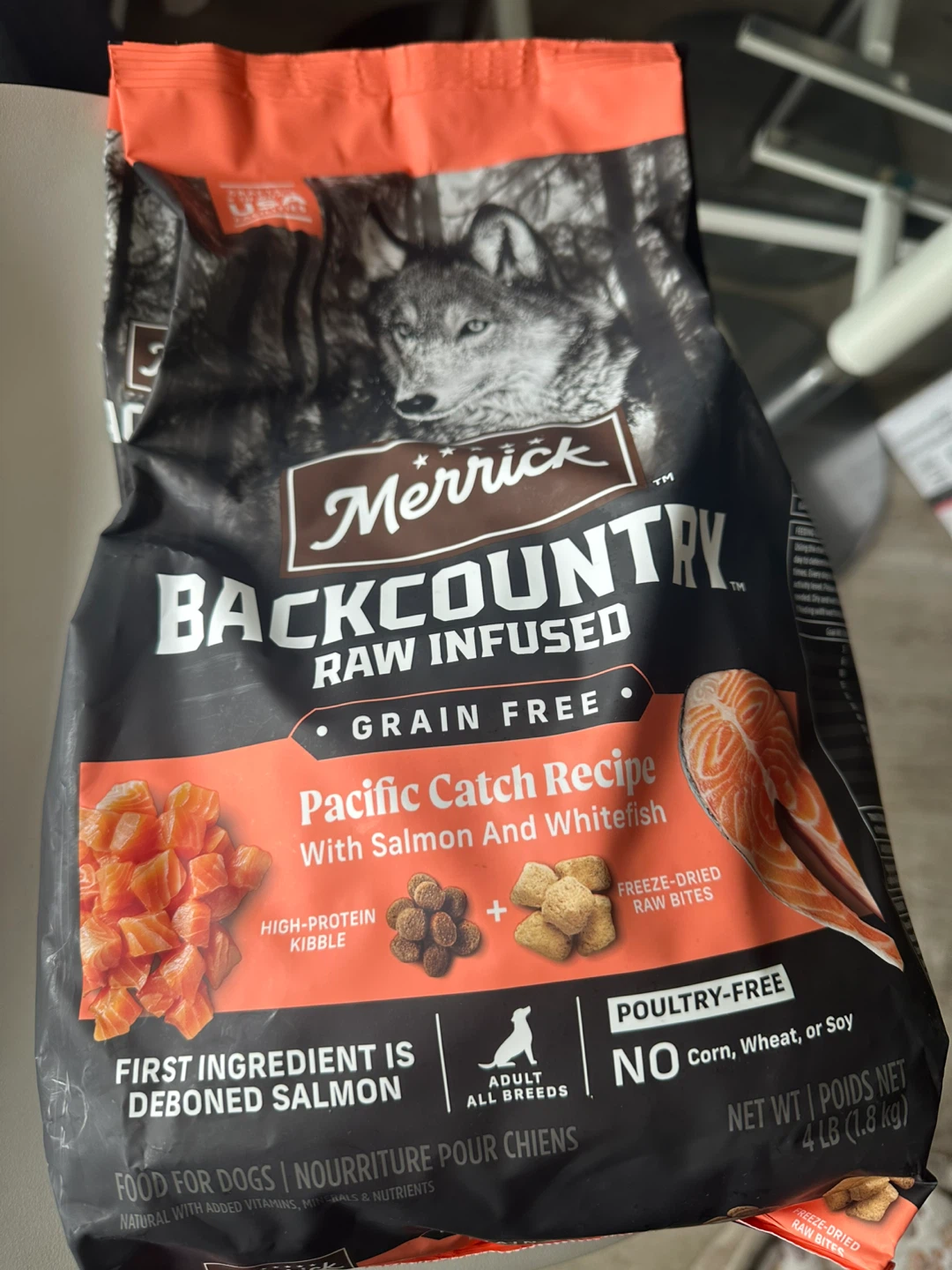 Merrick Backcountry Raw Infused Pacific Catch Dog Food 4lb
