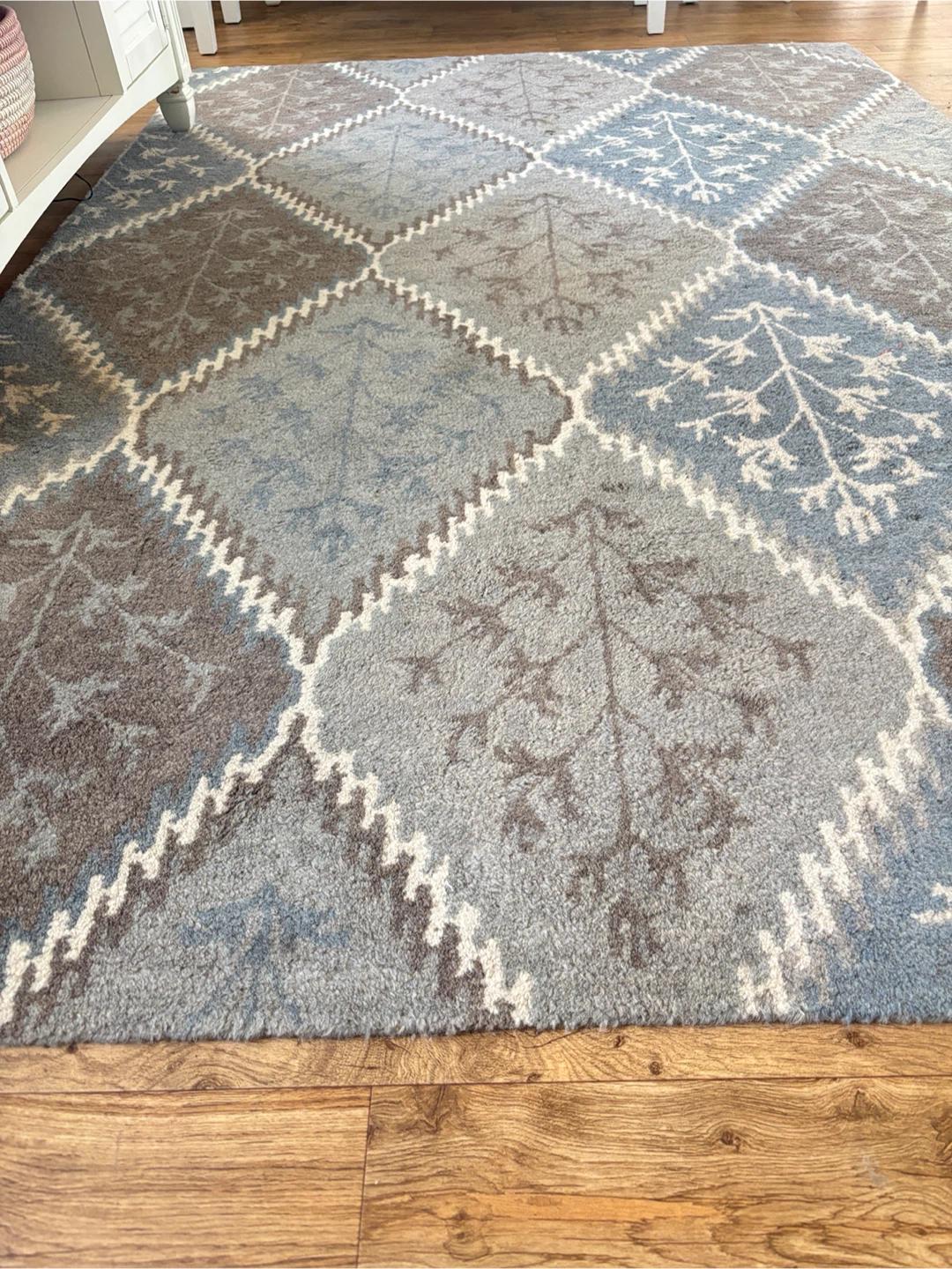 Blue and grey patterned area rug - photo 3