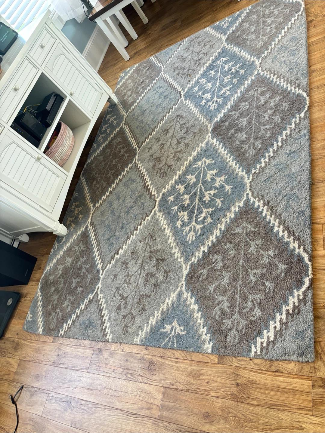 Blue and grey patterned area rug - photo 4