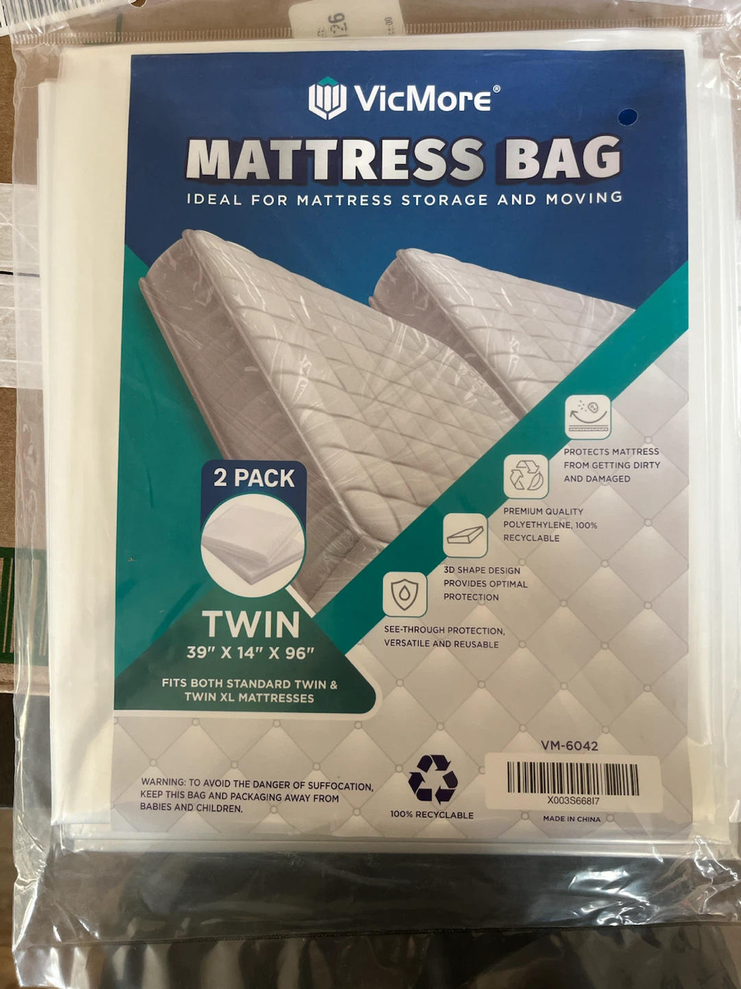 Twin Mattress Moving Bag