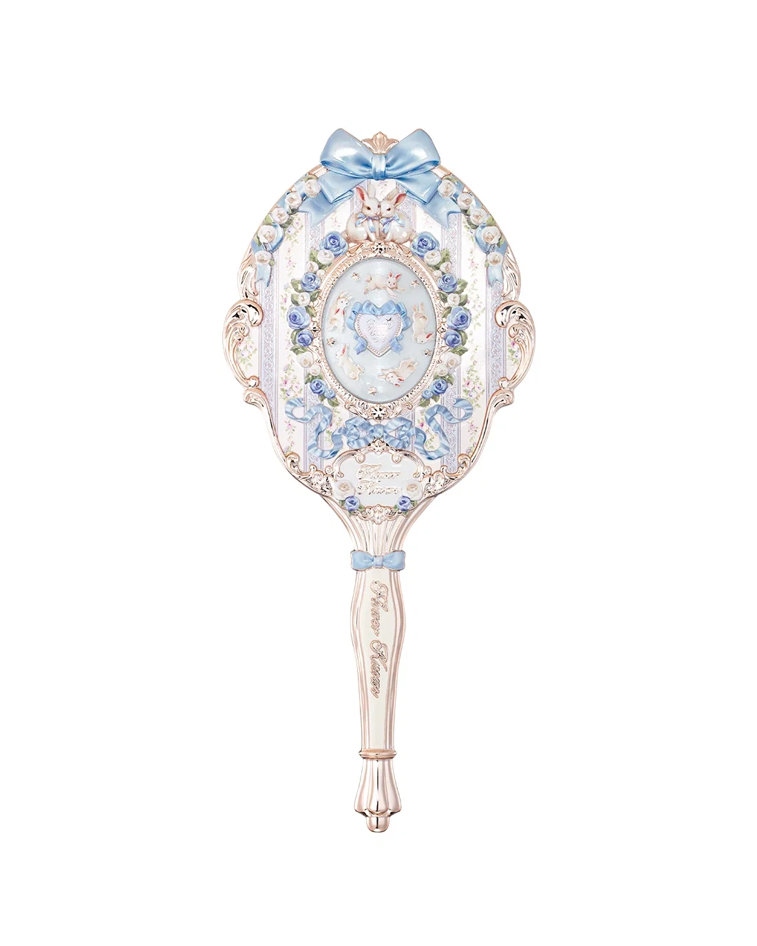 Flower Knows Bunny Garden Blue Hand Mirror 🐇