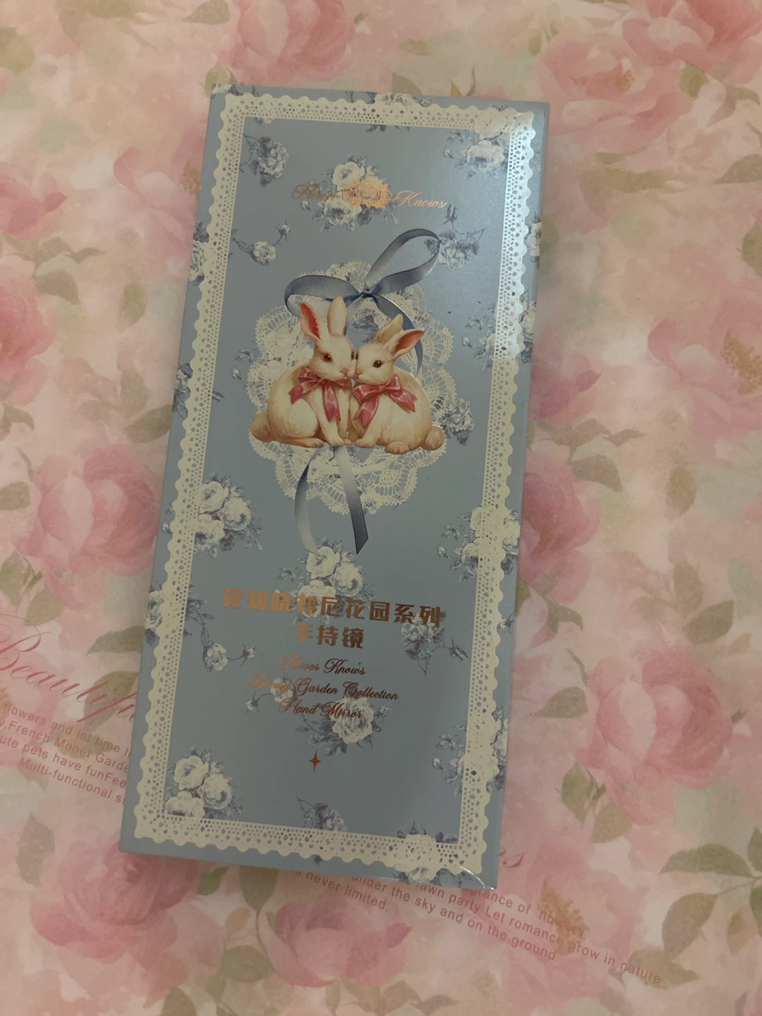 Flower Knows Bunny Garden Blue Hand Mirror 🐇 - photo 2